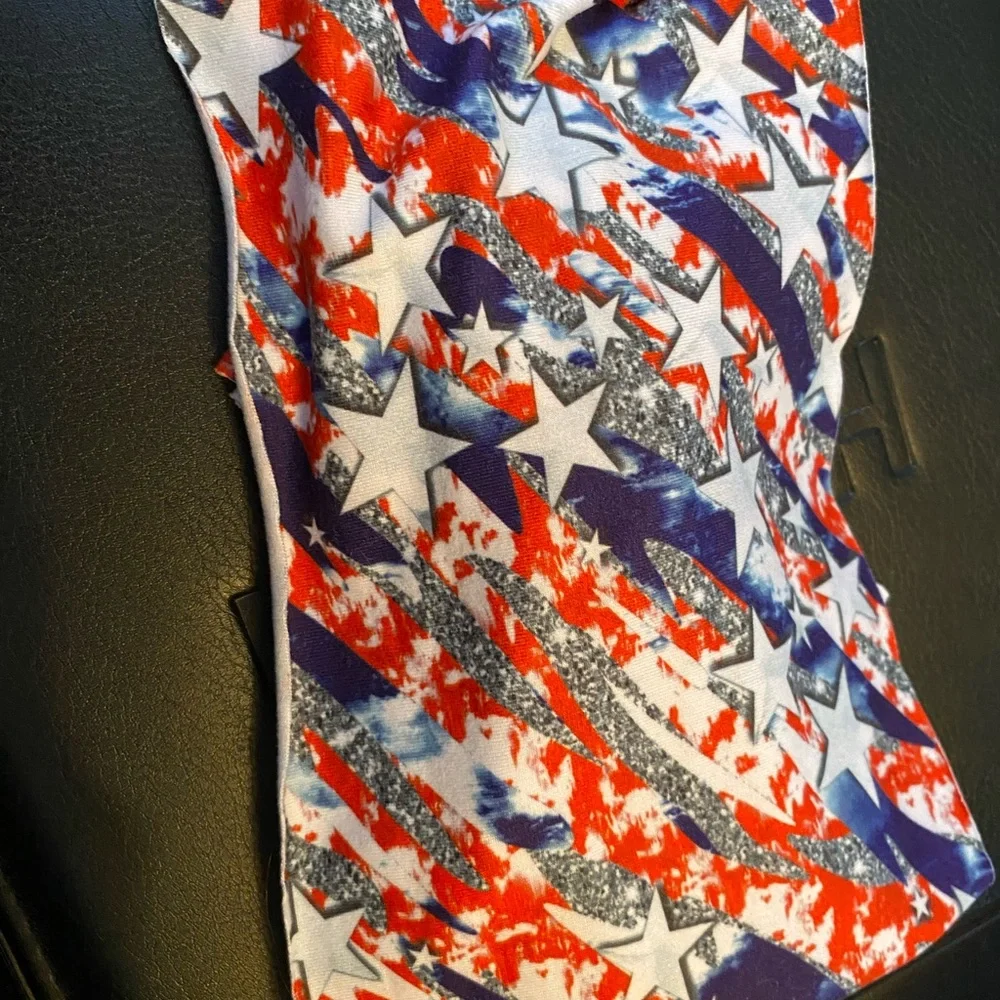Patriotic Stars and Stripes Kids Headband Bow Hand Crafted